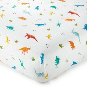 Jurassic Dinosaurs Cotton Fitted Crib Sheet